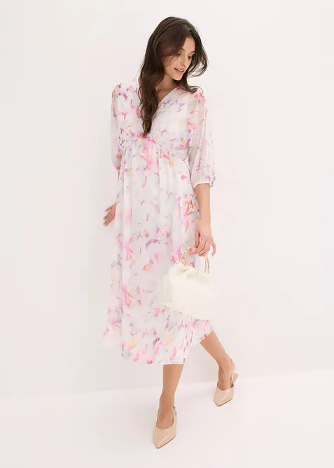 Abito in jersey e mesh delicato, bonprix