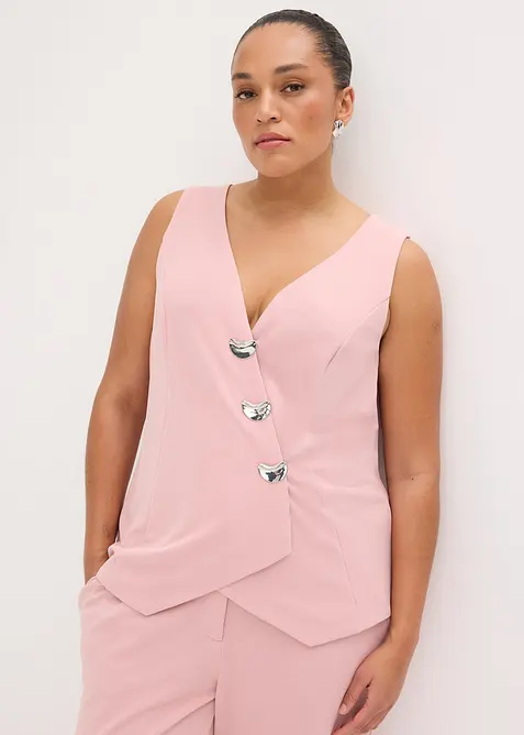 Blazer smanicato con bottoni decorativi, bonprix