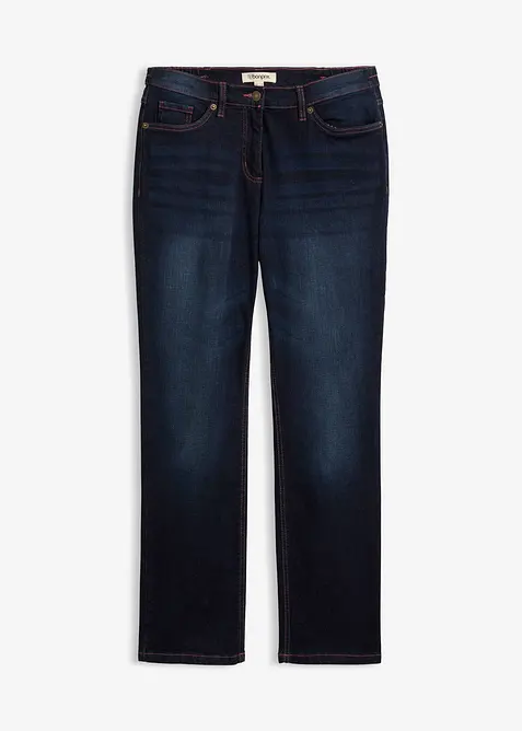 Jeans dritti con girovita comodo, vita media, bonprix