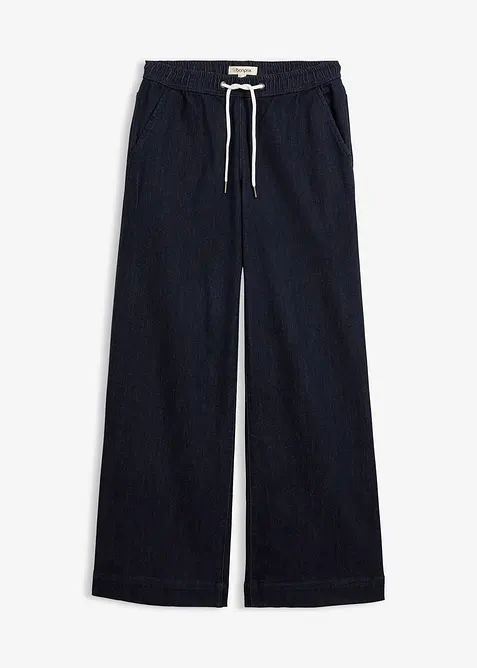 Jeans elasticizzati wide leg, vita media, bonprix