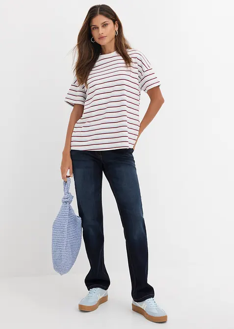 Jeans dritti con girovita comodo, vita media, bonprix