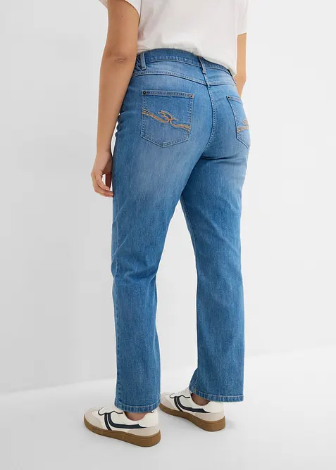 Jeans dritti con girovita comodo, vita media, bonprix