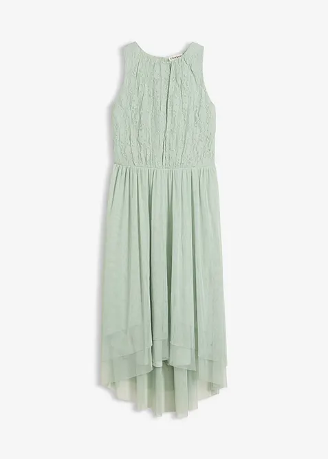 Abito asimmetrico in tulle delicato e pizzo, bonprix