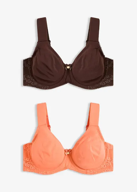 Reggiseno t-shirt con ferretto e cotone biologico (pacco da 2), bonprix