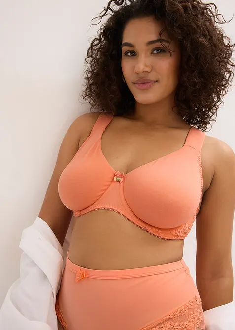 Reggiseno t-shirt con ferretto e cotone biologico (pacco da 2), bonprix