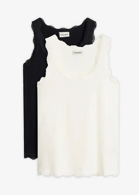 Top in misto viscosa morbido (pacco da 2), bonprix