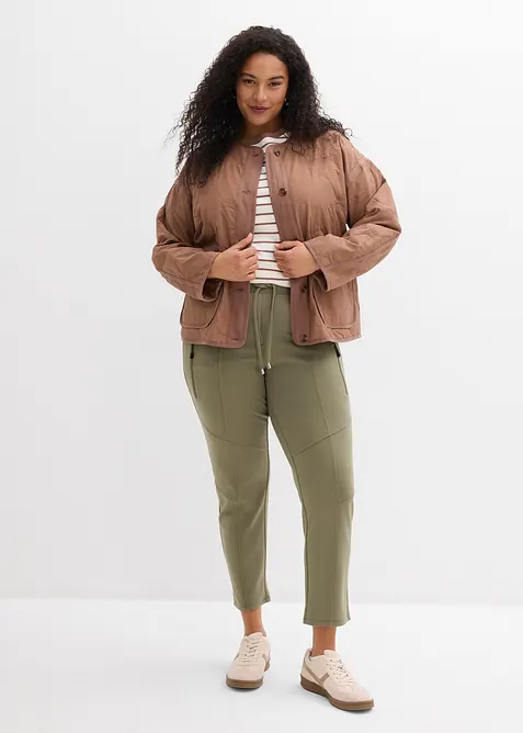 Pantaloni con elastico in vita in morbido punto di Roma, bonprix