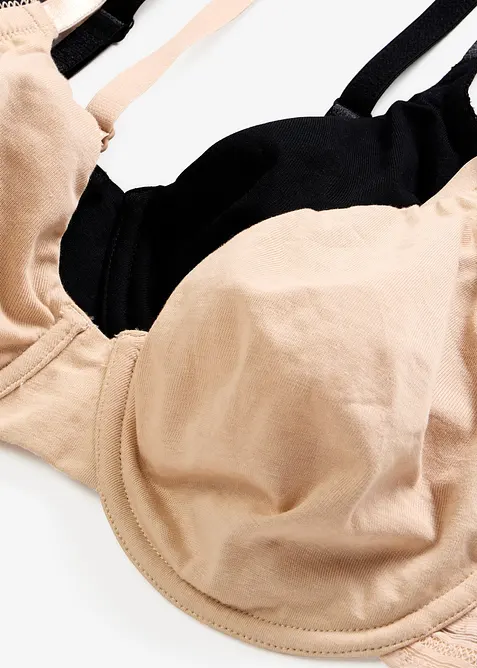 Reggiseno t-shirt  senza imbottiture con ferretto e cotone biologico (pacco da 2), bonprix