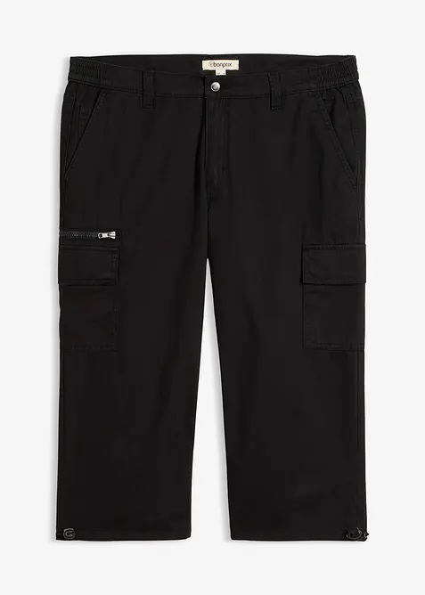 Pinocchietti cargo in puro cotone con vita elasticizzata, bonprix