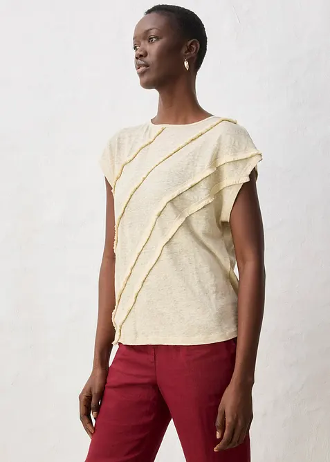 Maglia in puro lino con applicazione, bonprix