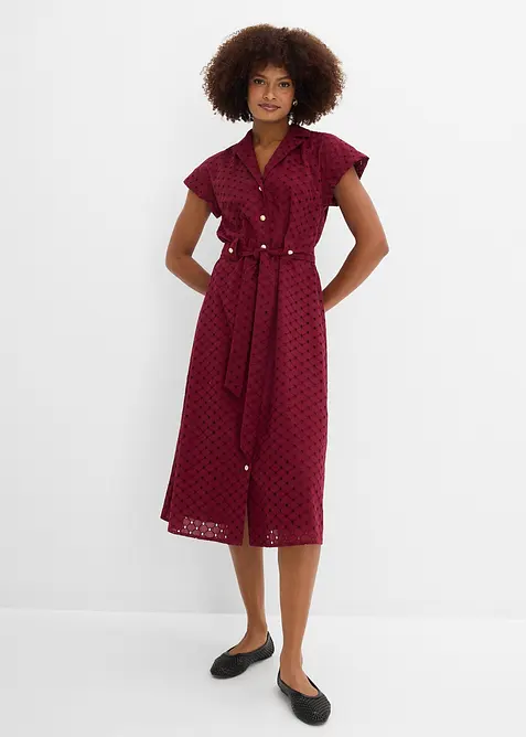 Abito chemisier in pizzo traforato, bonprix