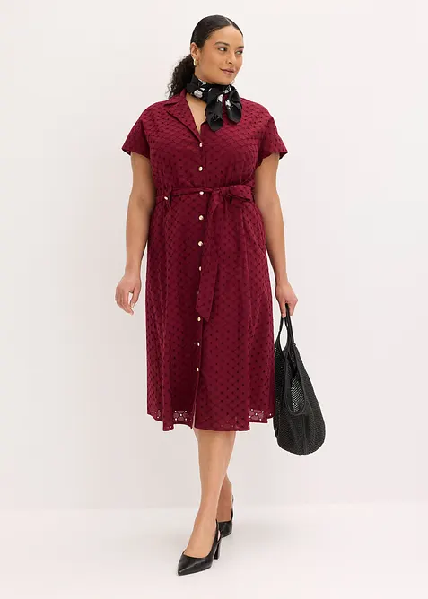 Abito chemisier in pizzo traforato, bonprix