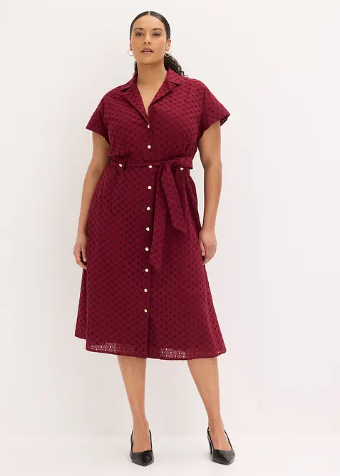 Abito chemisier in pizzo traforato, bonprix