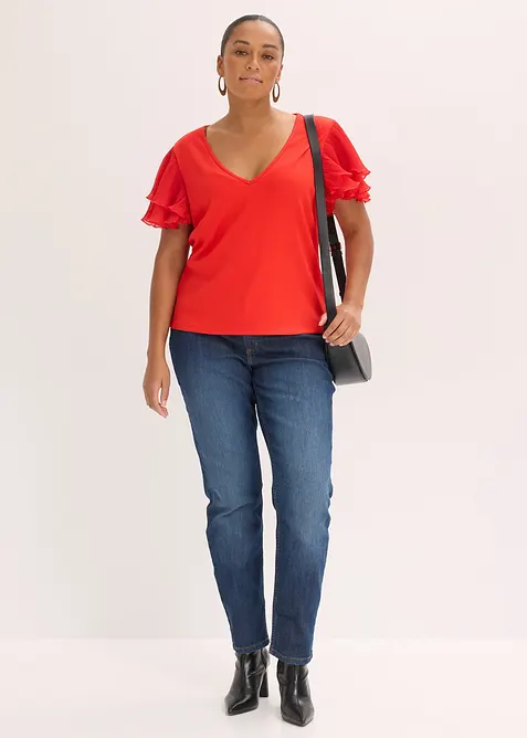 Maglia con volant, bonprix