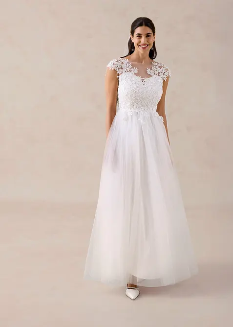 Abito da sposa in delicato tulle con pizzo, bonprix