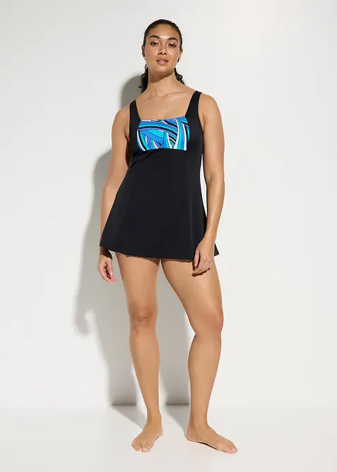 Abito da bagno leggermente modellante con pantaloncino, bonprix