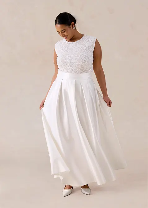 Gonna lunga in satin lucido, bonprix