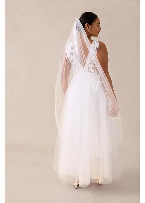 Abito da sposa in tulle delicato con pizzo floreale, bonprix