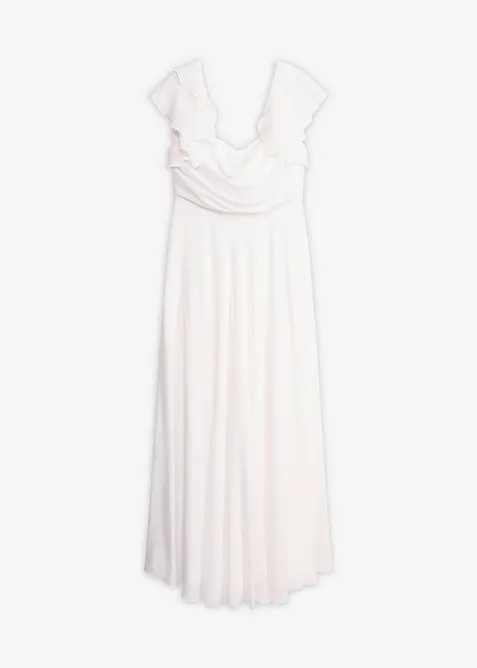 Abito da sposa in fine chifon con drappeggio, bonprix