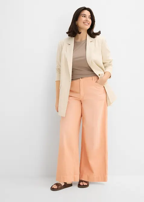 Jeans wide leg, vita alta, bonprix