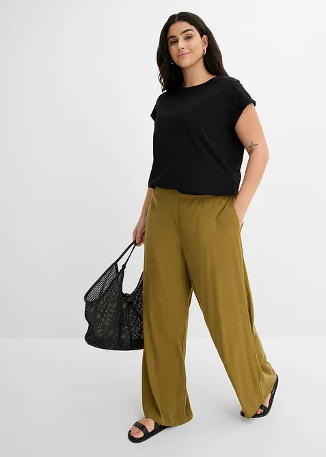 Pantaloni a palazzo in misto viscosa, bonprix