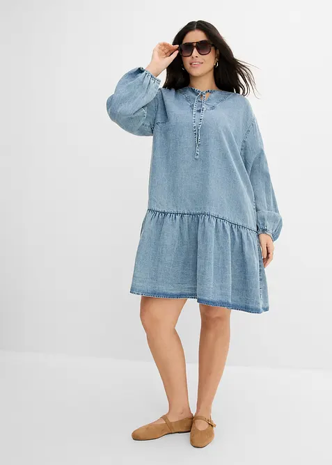 Abito midi disinvolto in misto lino, bonprix