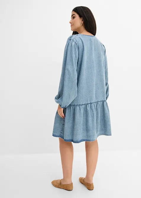 Abito midi disinvolto in misto lino, bonprix