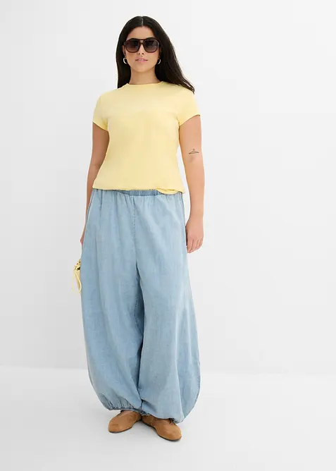 Pantaloni alla turca in misto lino leggero, bonprix