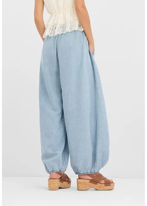 Pantaloni alla turca in misto lino leggero, bonprix