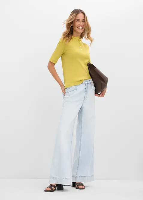 Maglia a costine in puro cotone biologico, bonprix