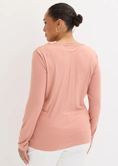 Maglia a maniche lunghe in misto viscosa morbido, bonprix