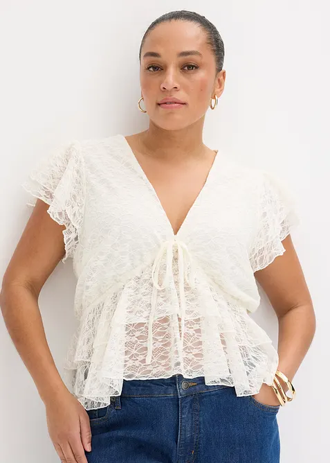 Maglia corta in pizzo, bonprix