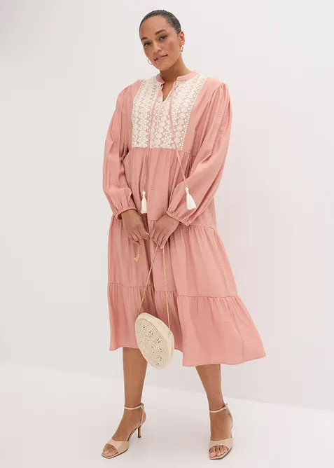 Abito midi in misto viscosa morbido, bonprix