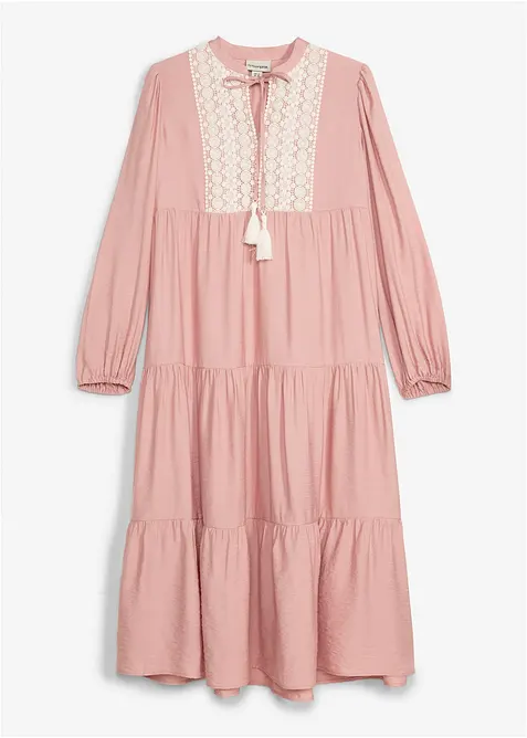 Abito midi in misto viscosa morbido, bonprix