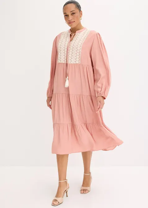 Abito midi in misto viscosa morbido, bonprix