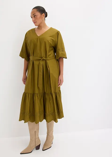 Abito midi in puro cotone, bonprix