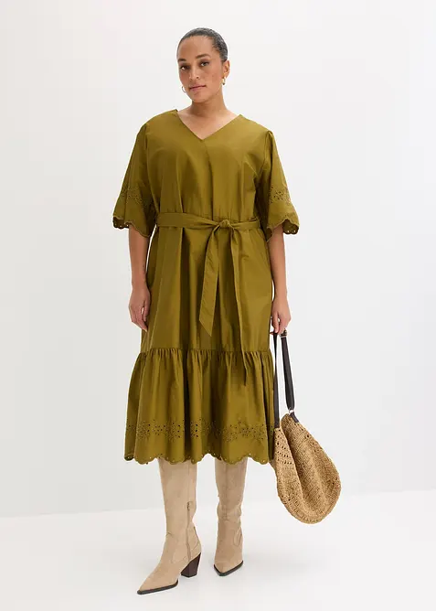 Abito midi in puro cotone, bonprix