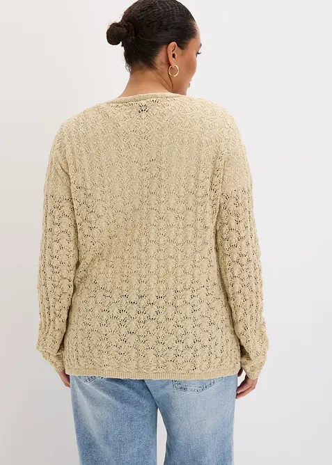 Cardigan traforato in puro cotone, bonprix