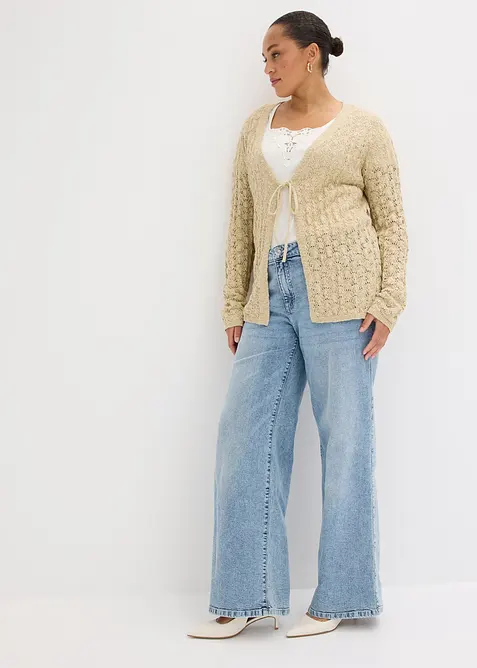 Cardigan traforato in puro cotone, bonprix