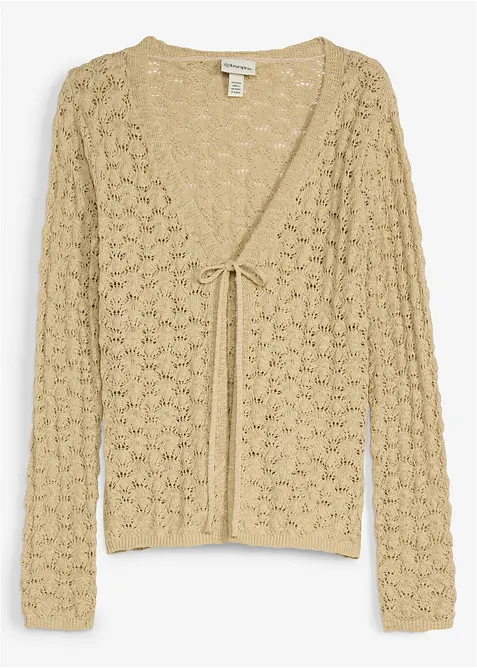 Cardigan traforato in puro cotone, bonprix