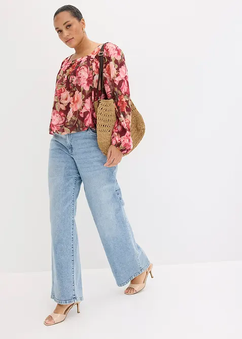 Blusa con fondo a palloncino, bonprix