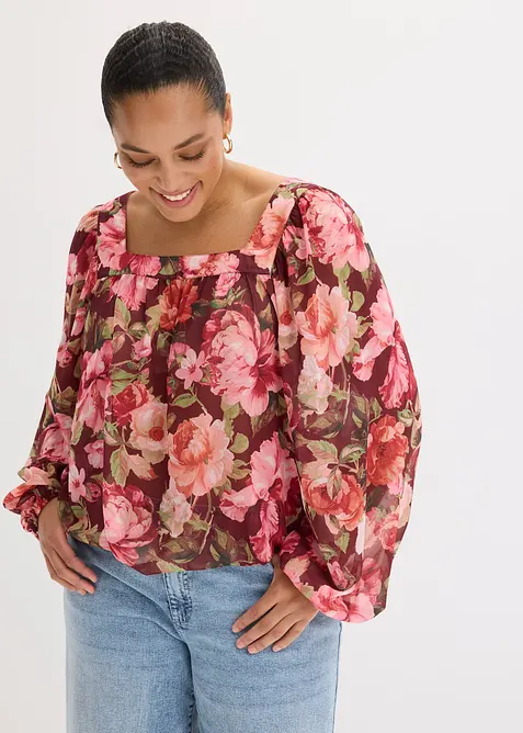 Blusa con fondo a palloncino, bonprix