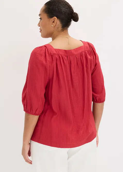 Blusa in crinkle operato, bonprix
