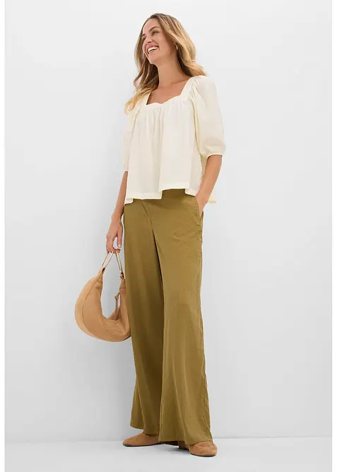 Blusa in crinkle operato, bonprix