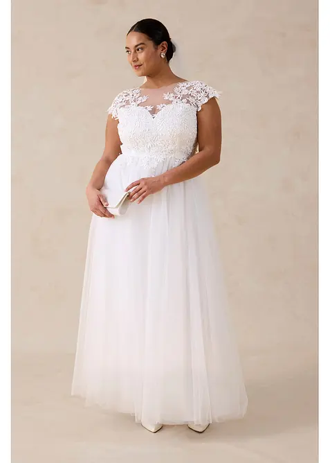 Abito da sposa in delicato tulle con pizzo, bonprix