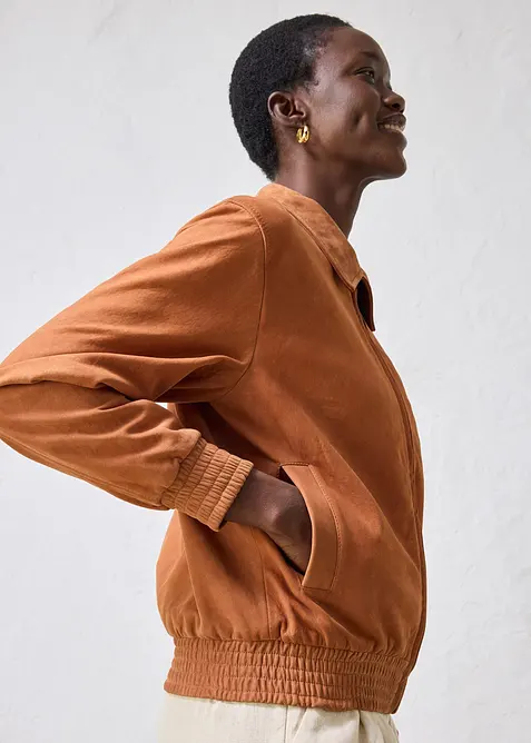 Bomber in pelle scamosciata, bonprix