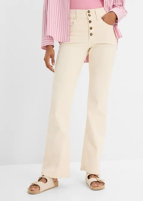 Jeans elasticizzati straight, vita alta, bonprix