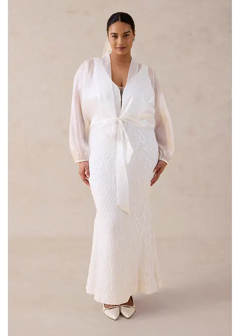 Abito da sposa in tulle delicato con ricami e paillettes, bonprix