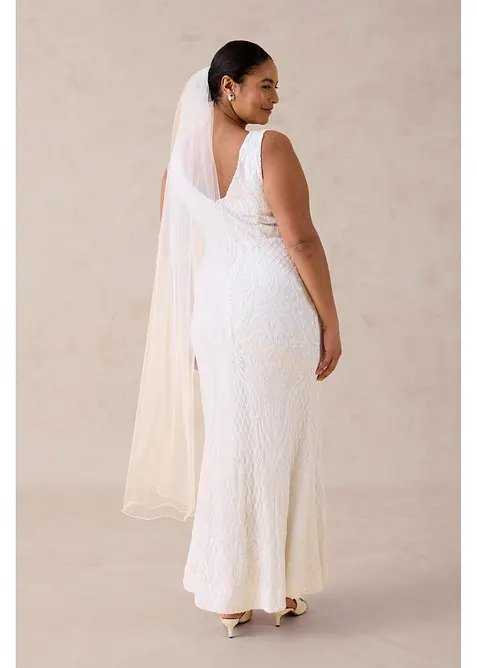 Abito da sposa in tulle delicato con ricami e paillettes, bonprix