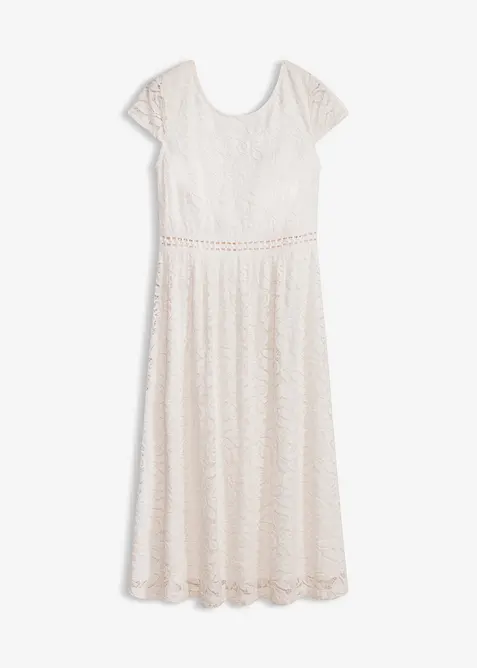 Abito in pizzo con inserto effetto uncinetto in vita, bonprix